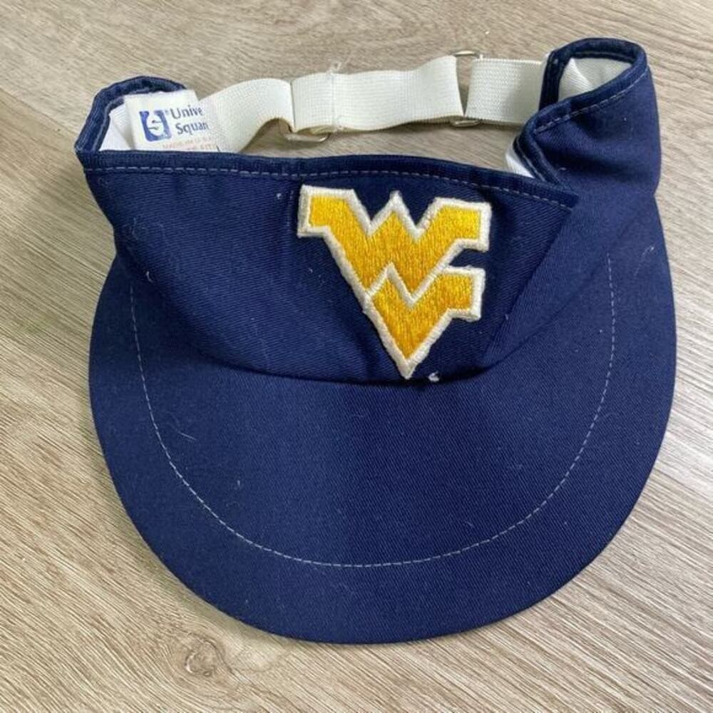 Vintage West Virginia Mountaineers NCAA Adjustable Visor Hat Blue Unisex Adult - Thumbnail 2