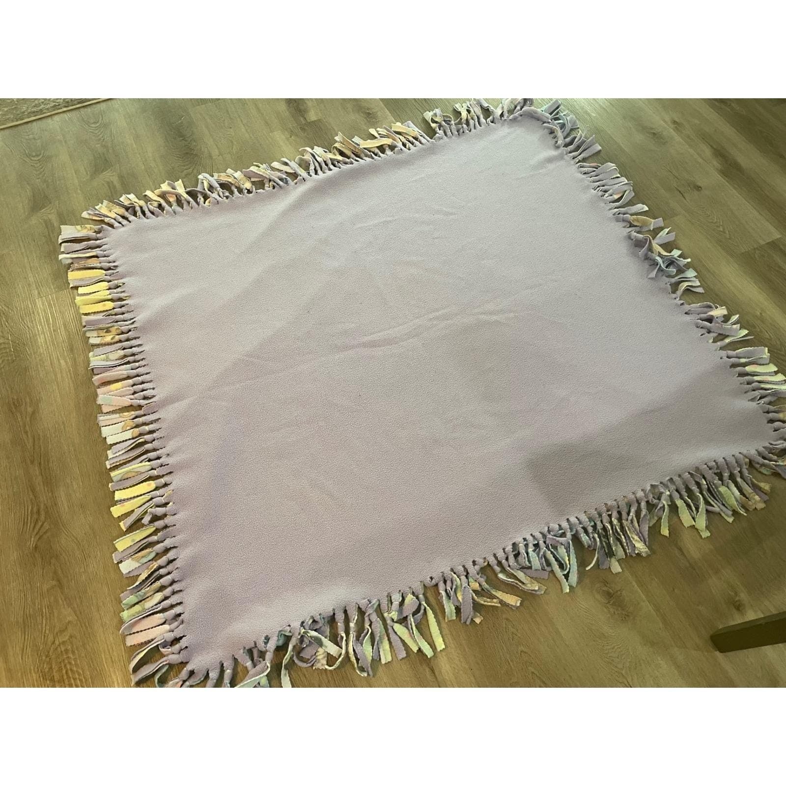 Vintage Precious Moments Blanket Baby Nursery Fleece Pastel Animals Fringe Throw - Thumbnail 7