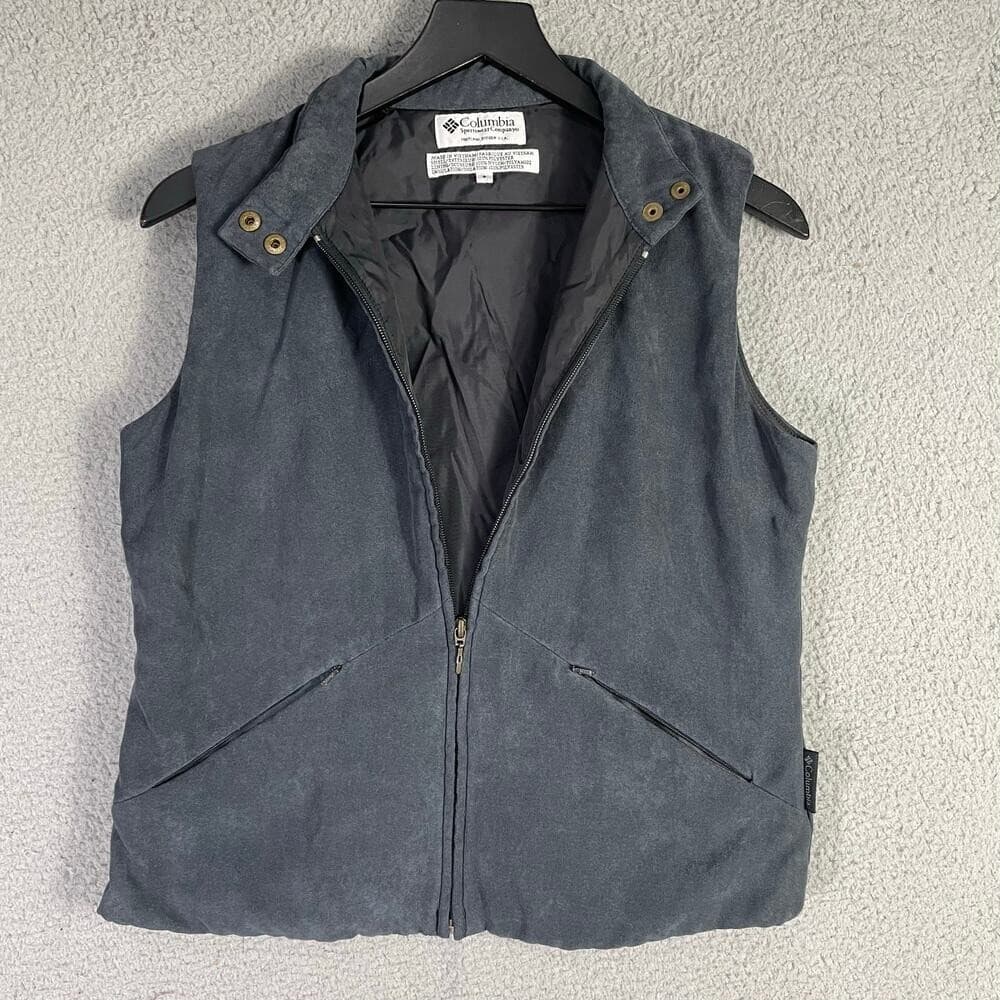 Columbia Vintage Gray Zip Up Utility Vest Women's Sz S Full Zip Pockets Outdoor - Thumbnail 3
