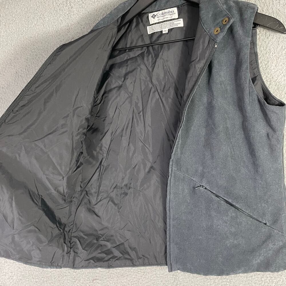 Columbia Vintage Gray Zip Up Utility Vest Women's Sz S Full Zip Pockets Outdoor - Thumbnail 7