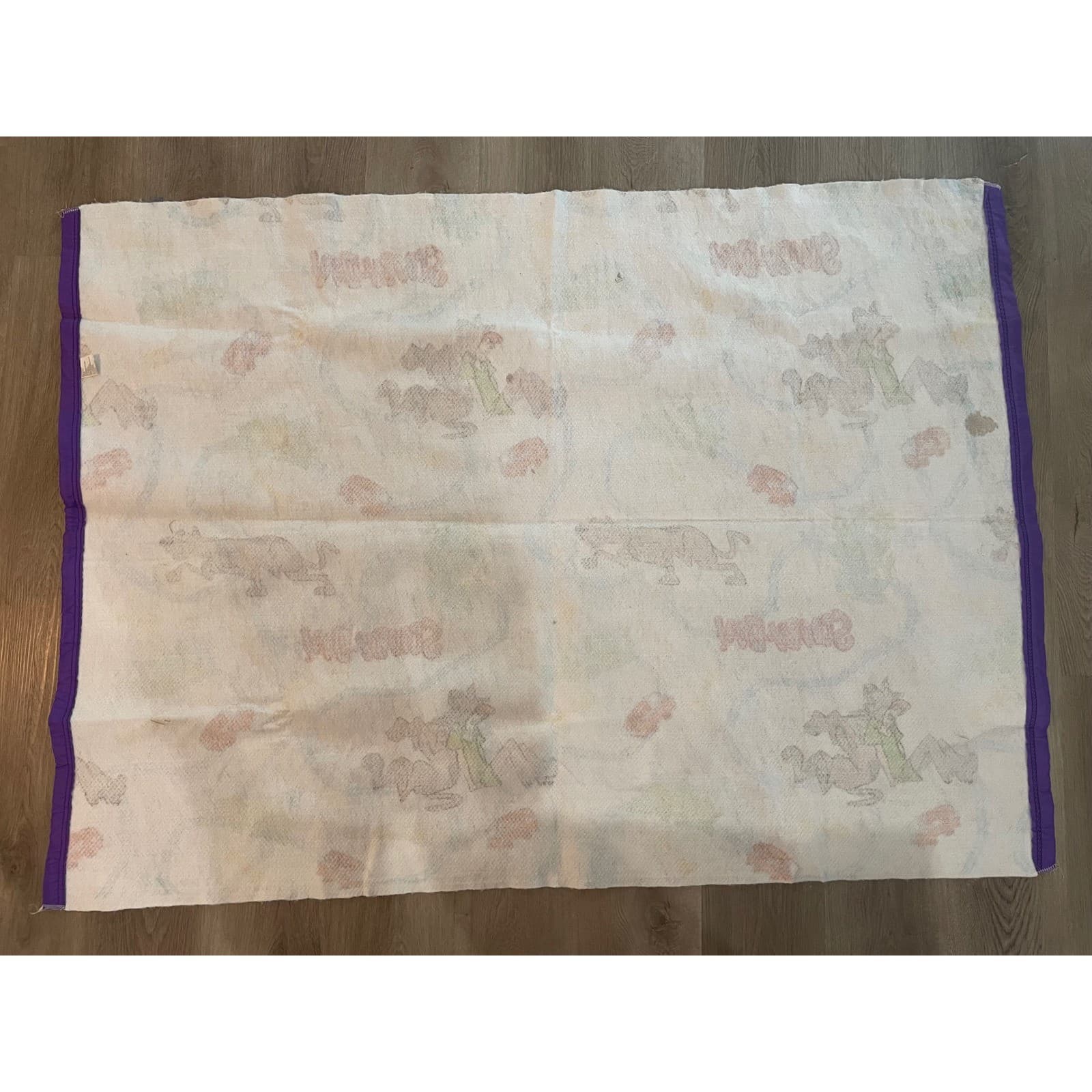 Vintage 90s Scooby Doo Shaggy Fleece Blanket Throw Mystery Machine Made in USA - Thumbnail 8