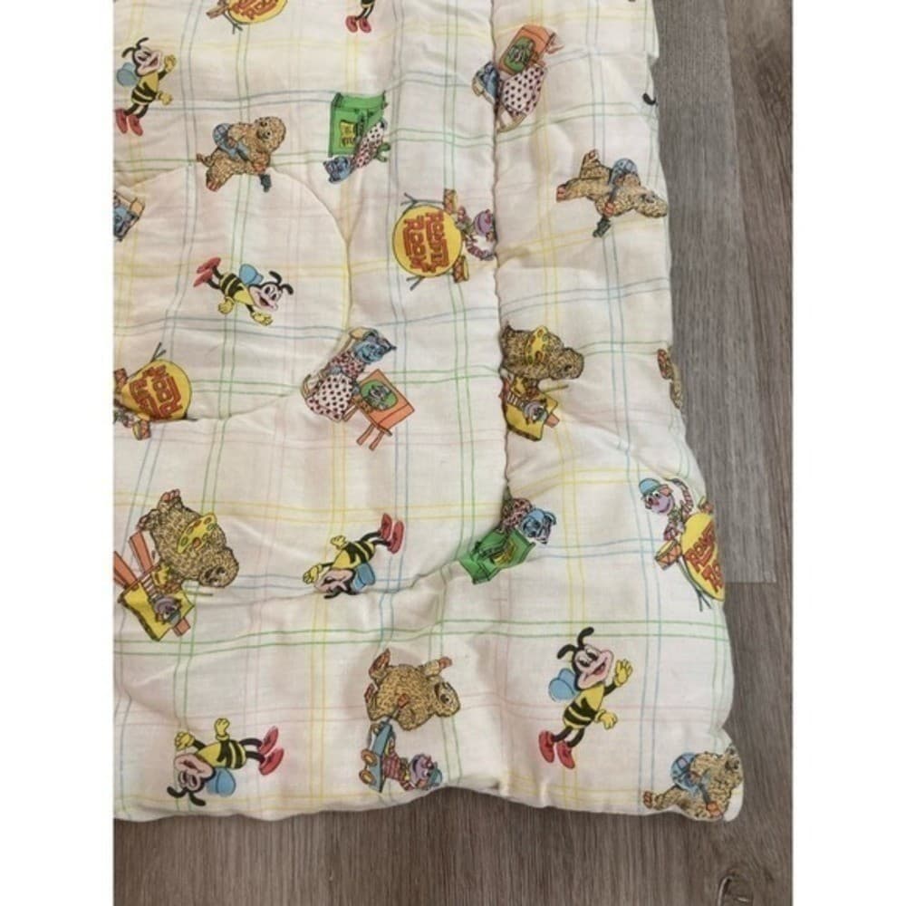 Vintage Baby Quilt Blanket Crib 80s Teddy Bear Nursery Romper Room Retro - Thumbnail 9