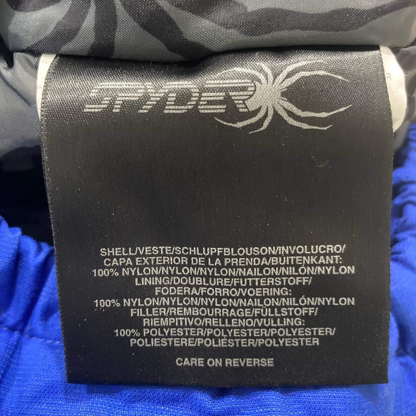 Spyder Boys Puffer Ski Jacket Size 18 Blue/Black/White Full Zip Winter Sports - Thumbnail 4
