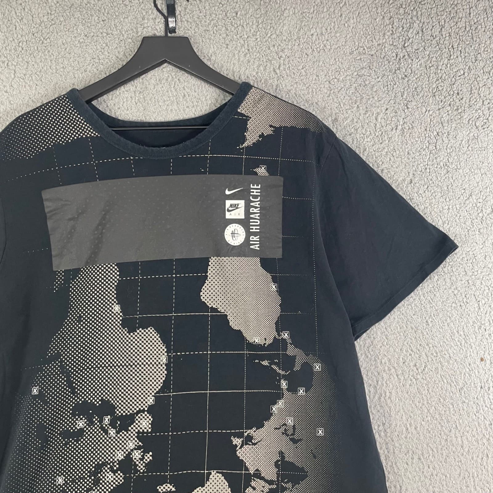 Nike Air Huarache Worldwide Graphic T-Shirt Mens XXL Black Short Sleeve Cotton - Thumbnail 7