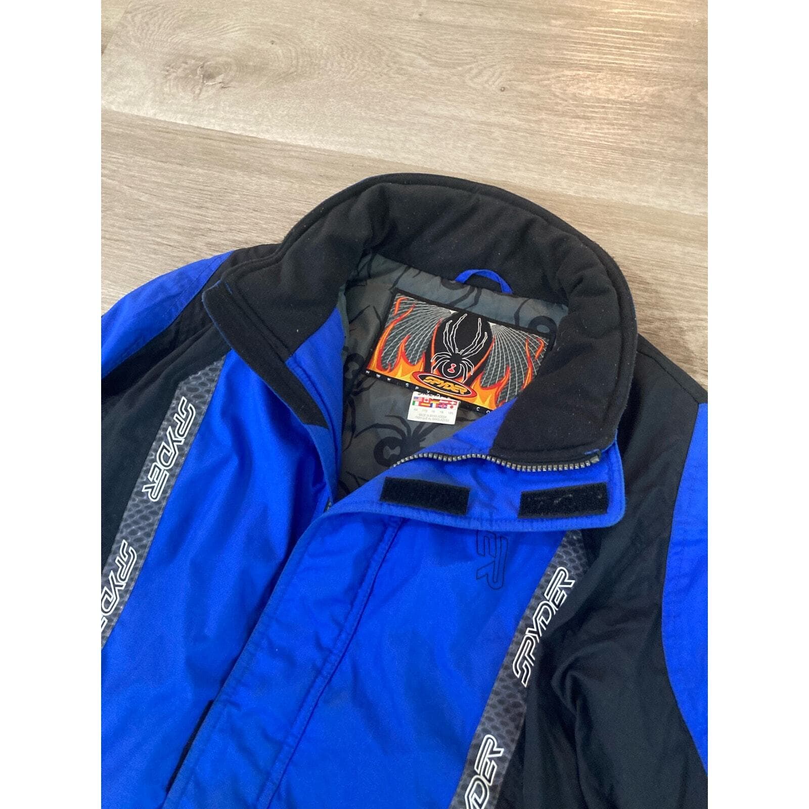 Spyder Boys Puffer Ski Jacket Size 18 Blue/Black/White Full Zip Winter Sports - Thumbnail 7