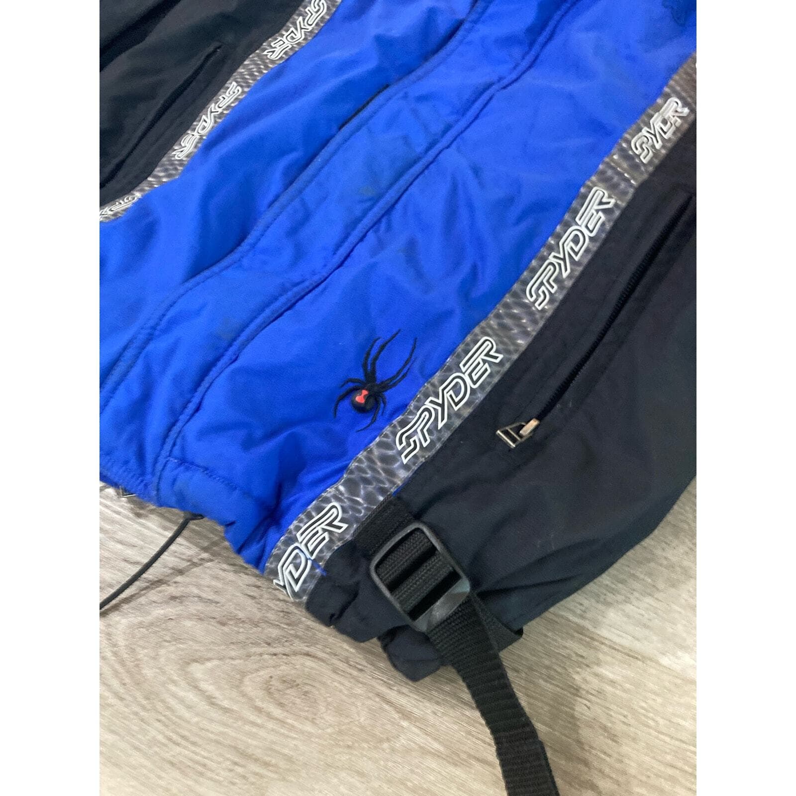 Spyder Boys Puffer Ski Jacket Size 18 Blue/Black/White Full Zip Winter Sports - Thumbnail 9