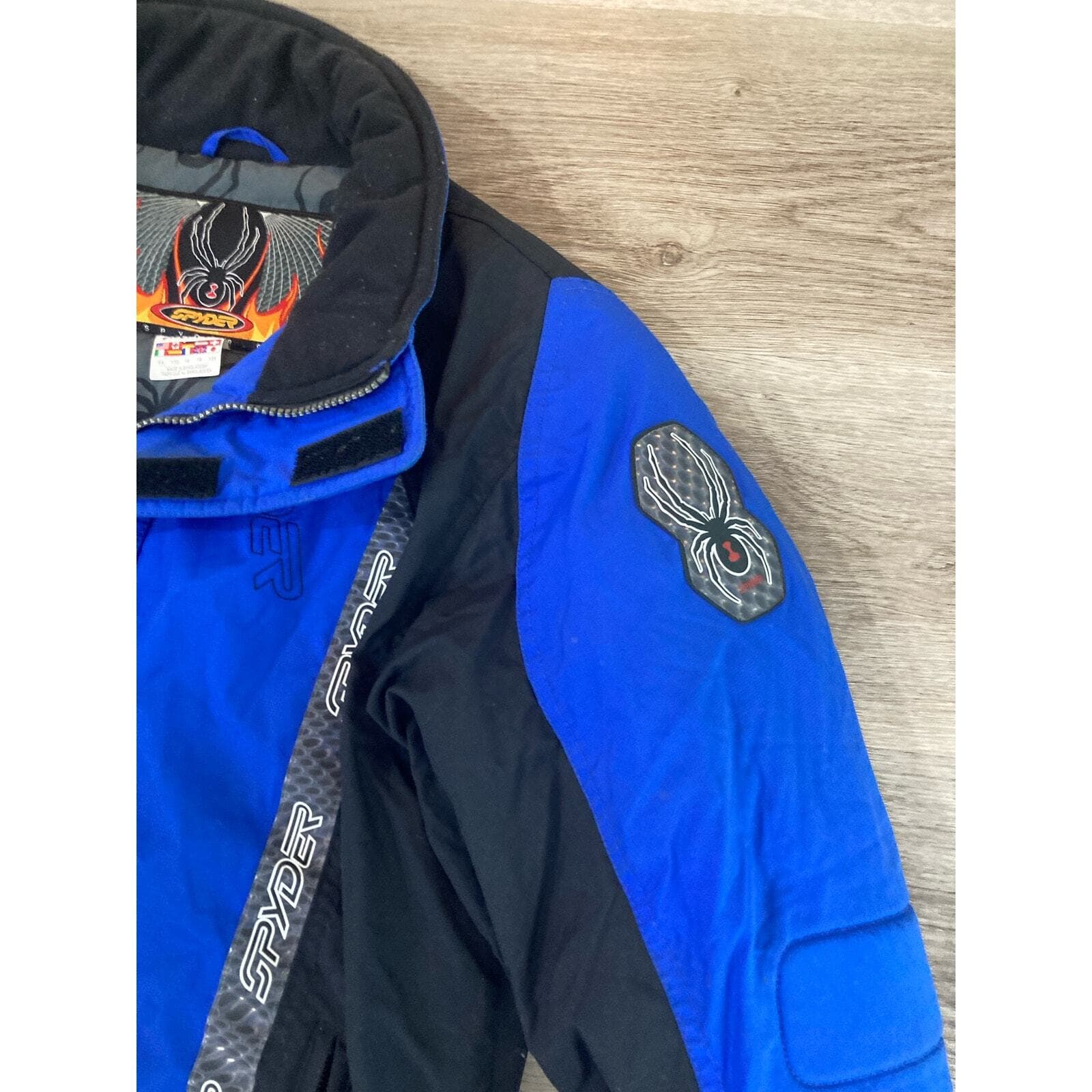 Spyder Boys Puffer Ski Jacket Size 18 Blue/Black/White Full Zip Winter Sports - Thumbnail 8