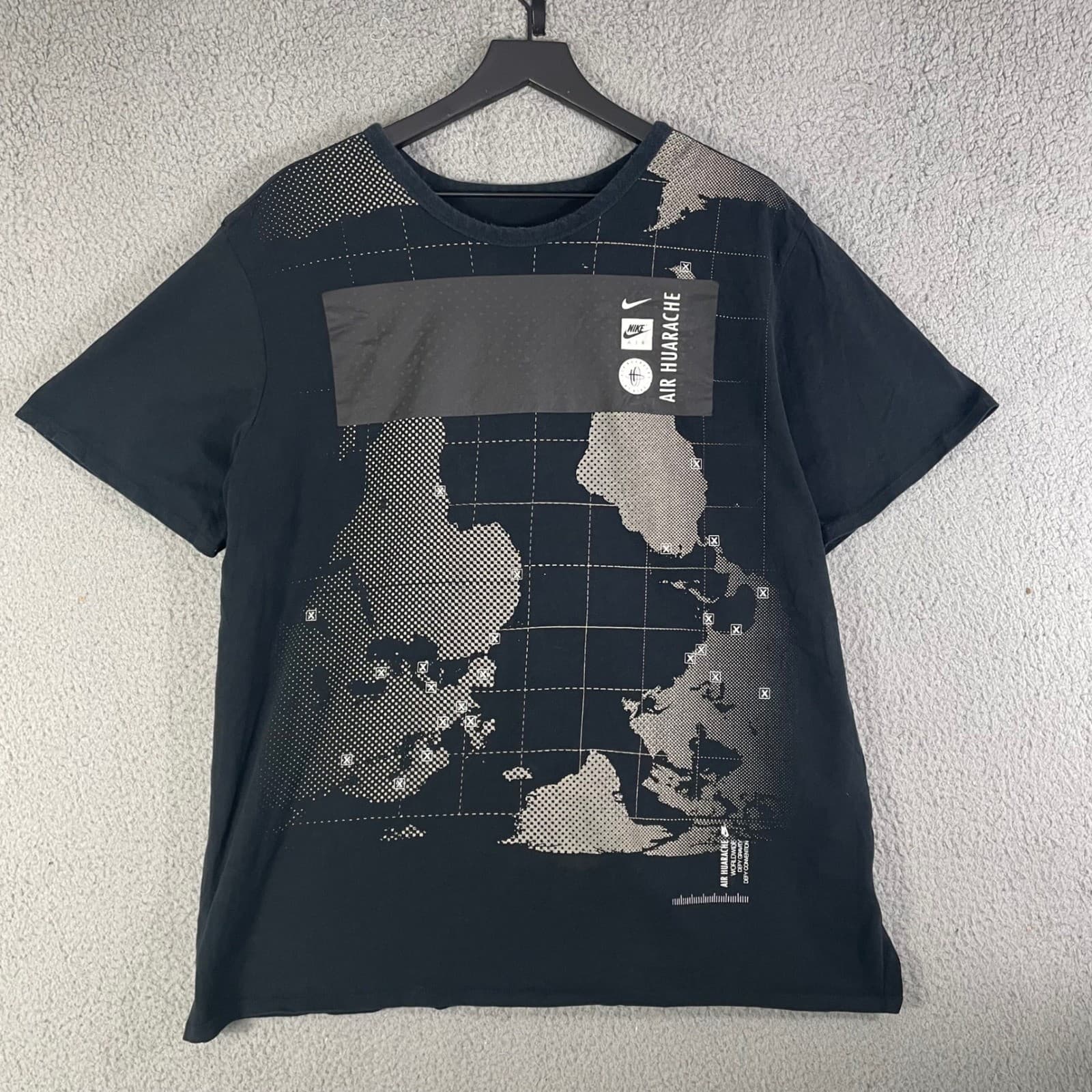 Nike Air Huarache Worldwide Graphic T-Shirt Mens XXL Black Short Sleeve Cotton - Thumbnail 5