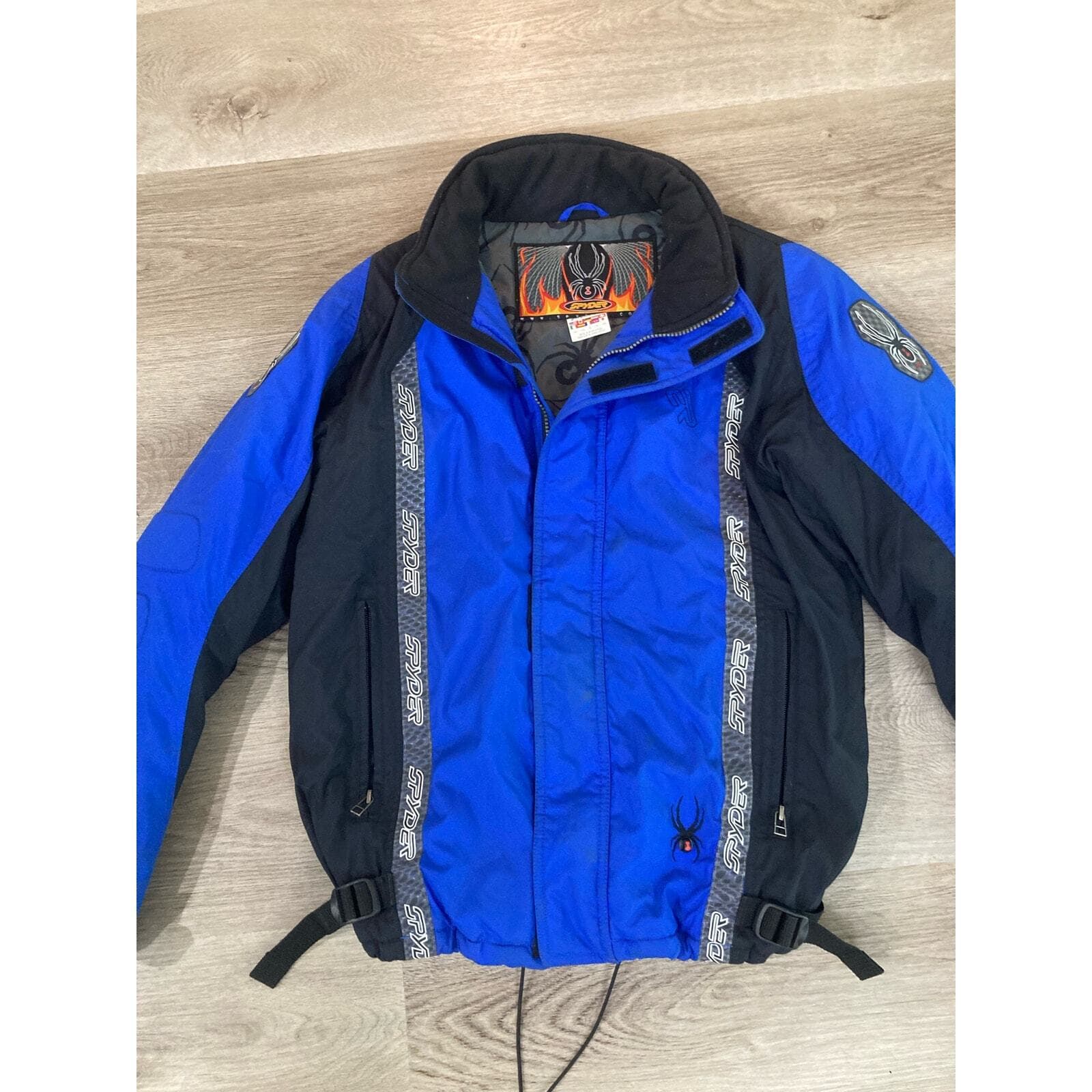 Spyder Boys Puffer Ski Jacket Size 18 Blue/Black/White Full Zip Winter Sports - Thumbnail 6