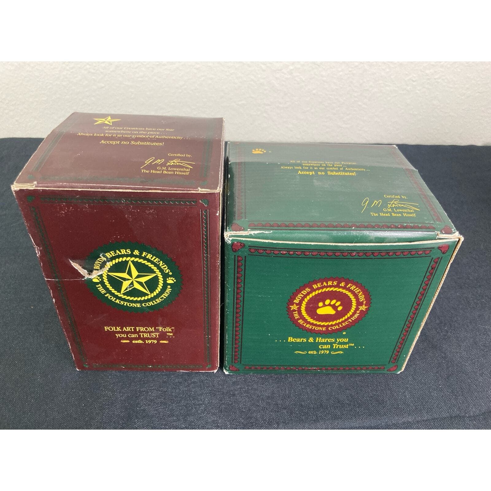 Boyds & Bears Friends Bundle 2 Collectible Resin Figurines Christmas Holiday Vtg - Thumbnail 3