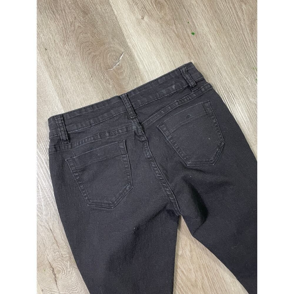 Fashion Nova Black Distressed Skinny Jeans Women's 7/8 High Rise Stretch Denim - Thumbnail 9