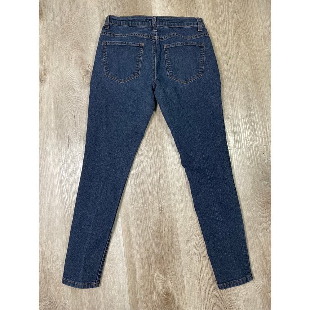 Forever 21 Women's Size 27 Blue Skinny Jeans Mid Rise Stretch Denim - Thumbnail 8