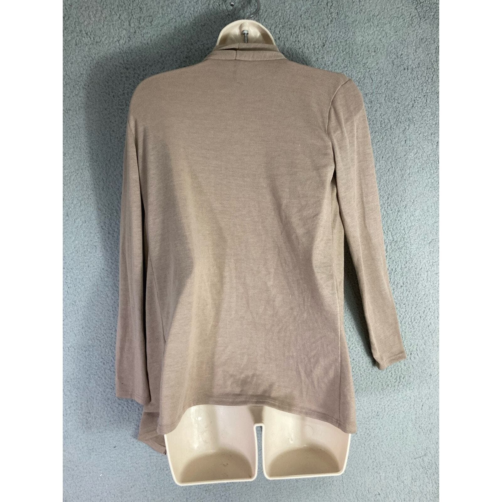 Rags & Couture Women's Beige Open Front Cardigan Size M Long Sleeve - Thumbnail 6