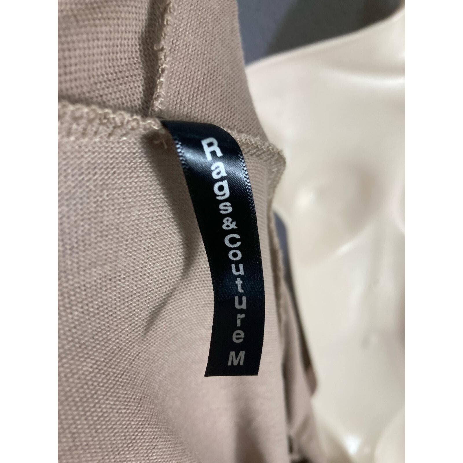 Rags & Couture Women's Beige Open Front Cardigan Size M Long Sleeve - Thumbnail 3