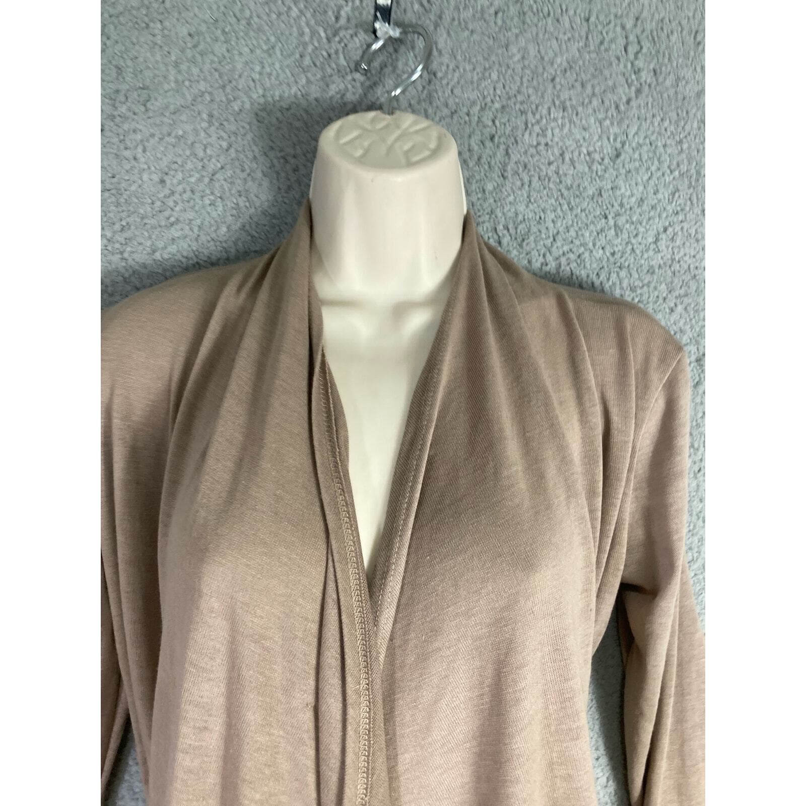 Rags & Couture Women's Beige Open Front Cardigan Size M Long Sleeve - Thumbnail 5