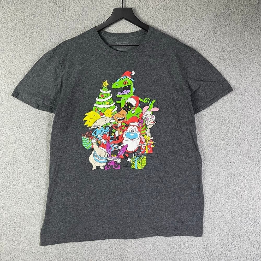Nickelodeon XL Christmas Tee Reptar Hey Arnold Ren Stimpy Rocko - Thumbnail 6