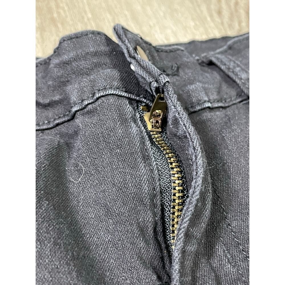 Fashion Nova Black Distressed Skinny Jeans Women's 7/8 High Rise Stretch Denim - Thumbnail 10