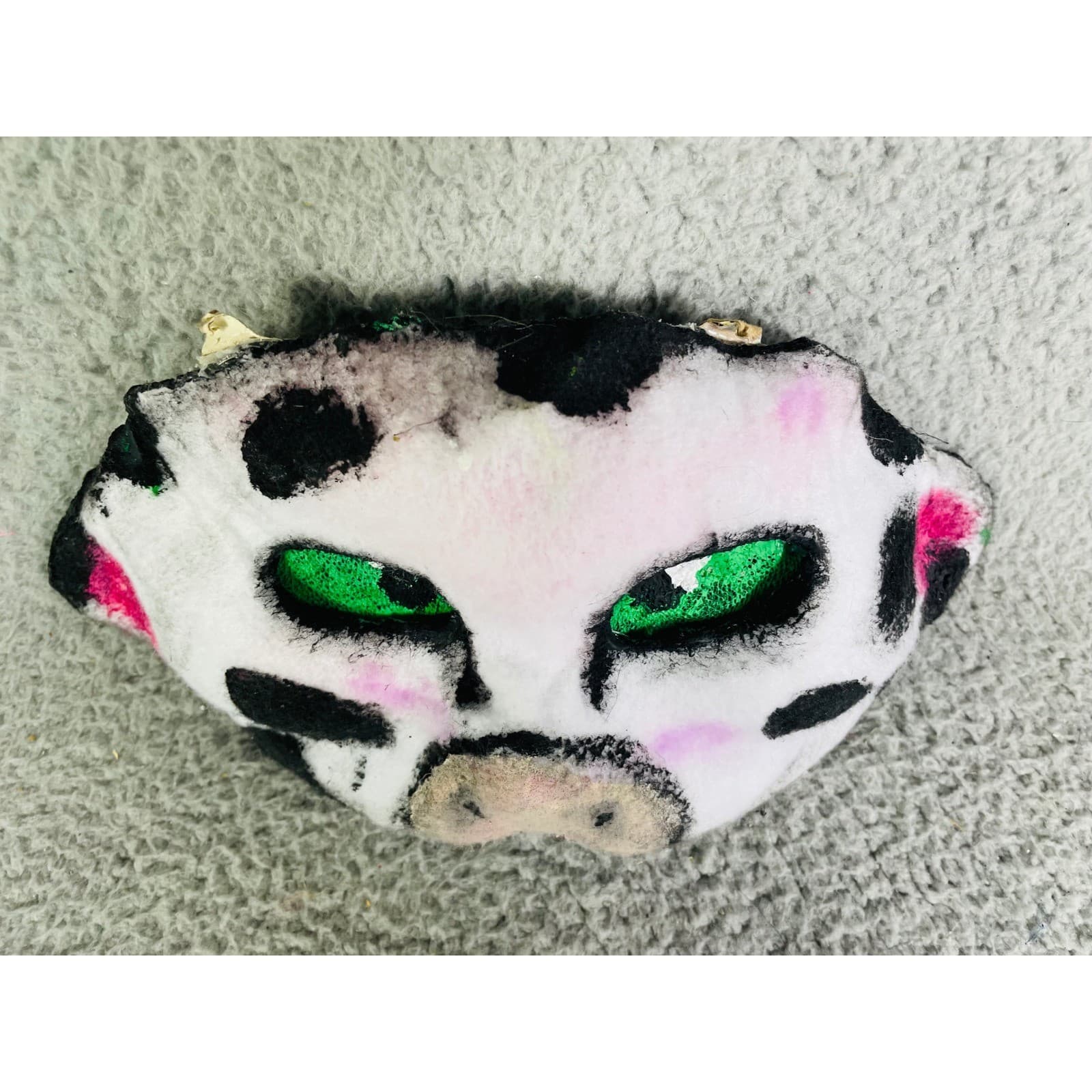 Novelty Cow Mask Costume Cosplay Animal Handmade Decorative Funky Therian - Thumbnail 5