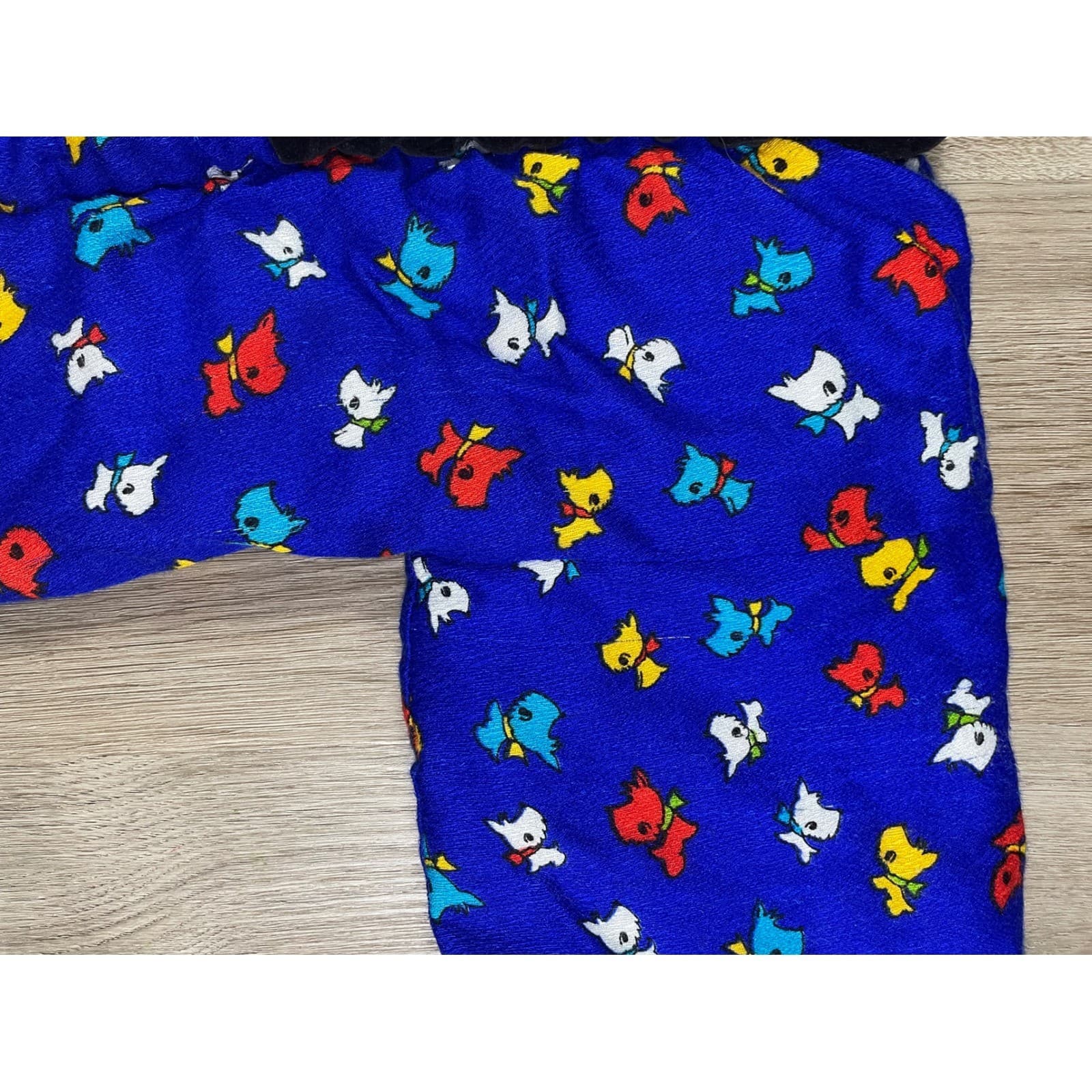 Vintage Kids Kimono Robe Blue Dog Print Chinese Style Child Small - Thumbnail 6