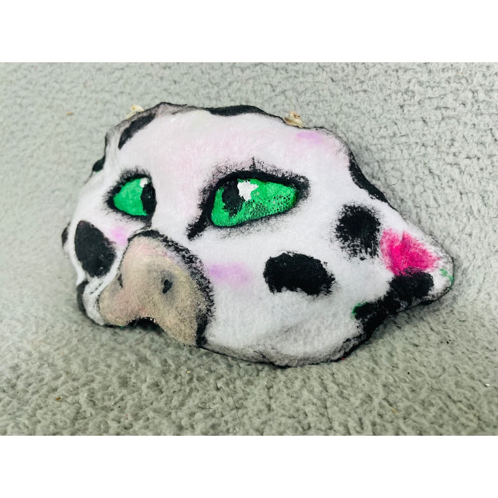 Novelty Cow Mask Costume Cosplay Animal Handmade Decorative Funky Therian - Thumbnail 4