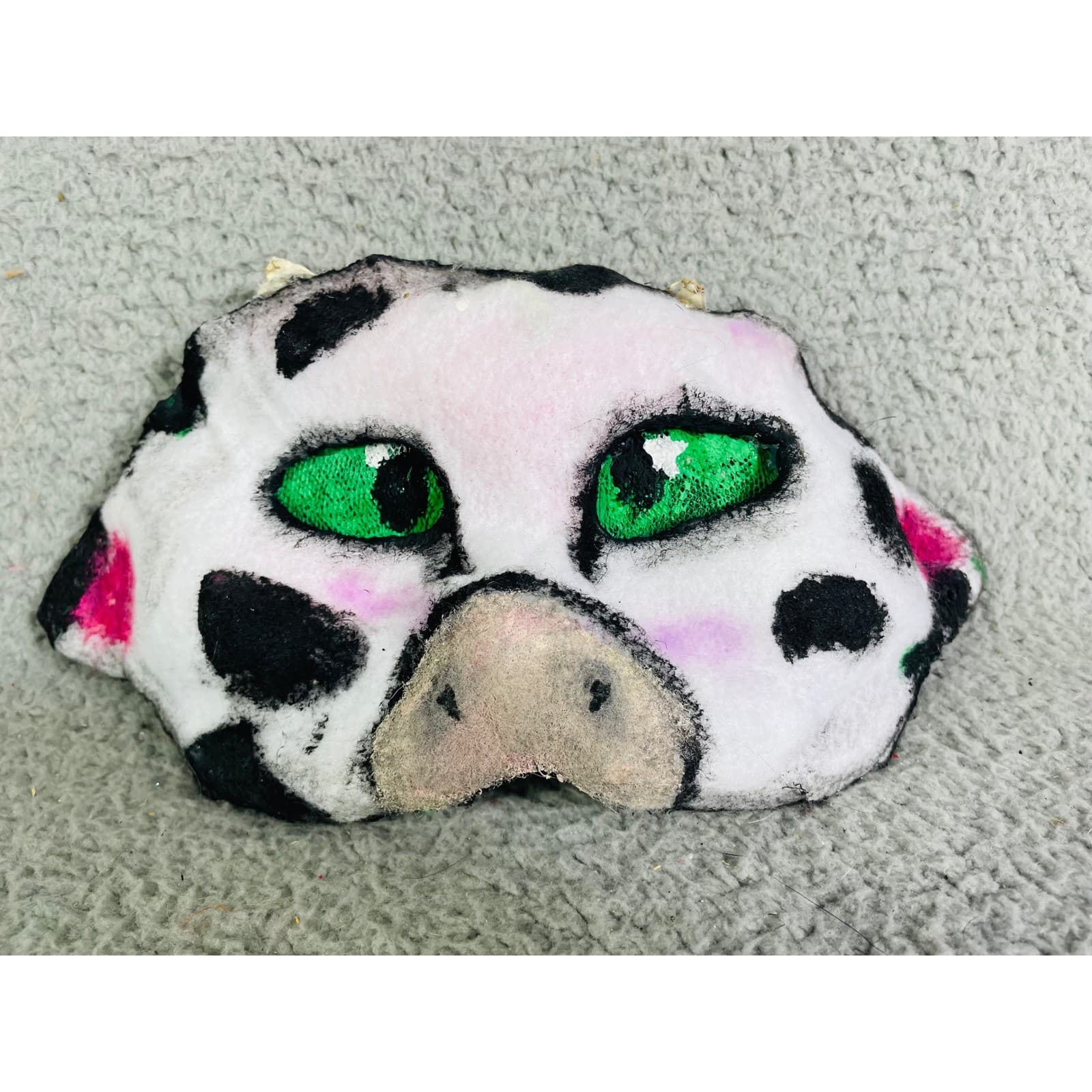 Novelty Cow Mask Costume Cosplay Animal Handmade Decorative Funky Therian - Thumbnail 2