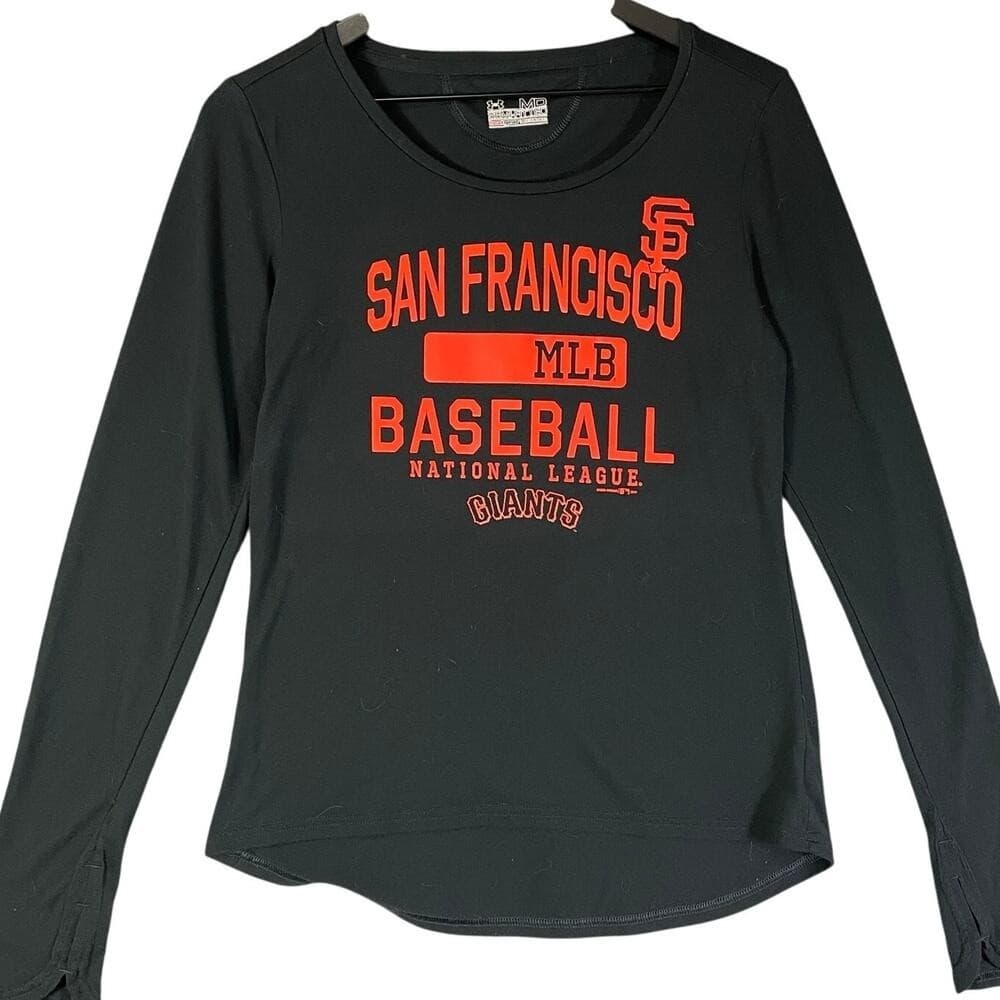 Under Armour SF Giants HeatGear Shirt Women's M Long Sleeve Black MLB Baseball - Thumbnail 4