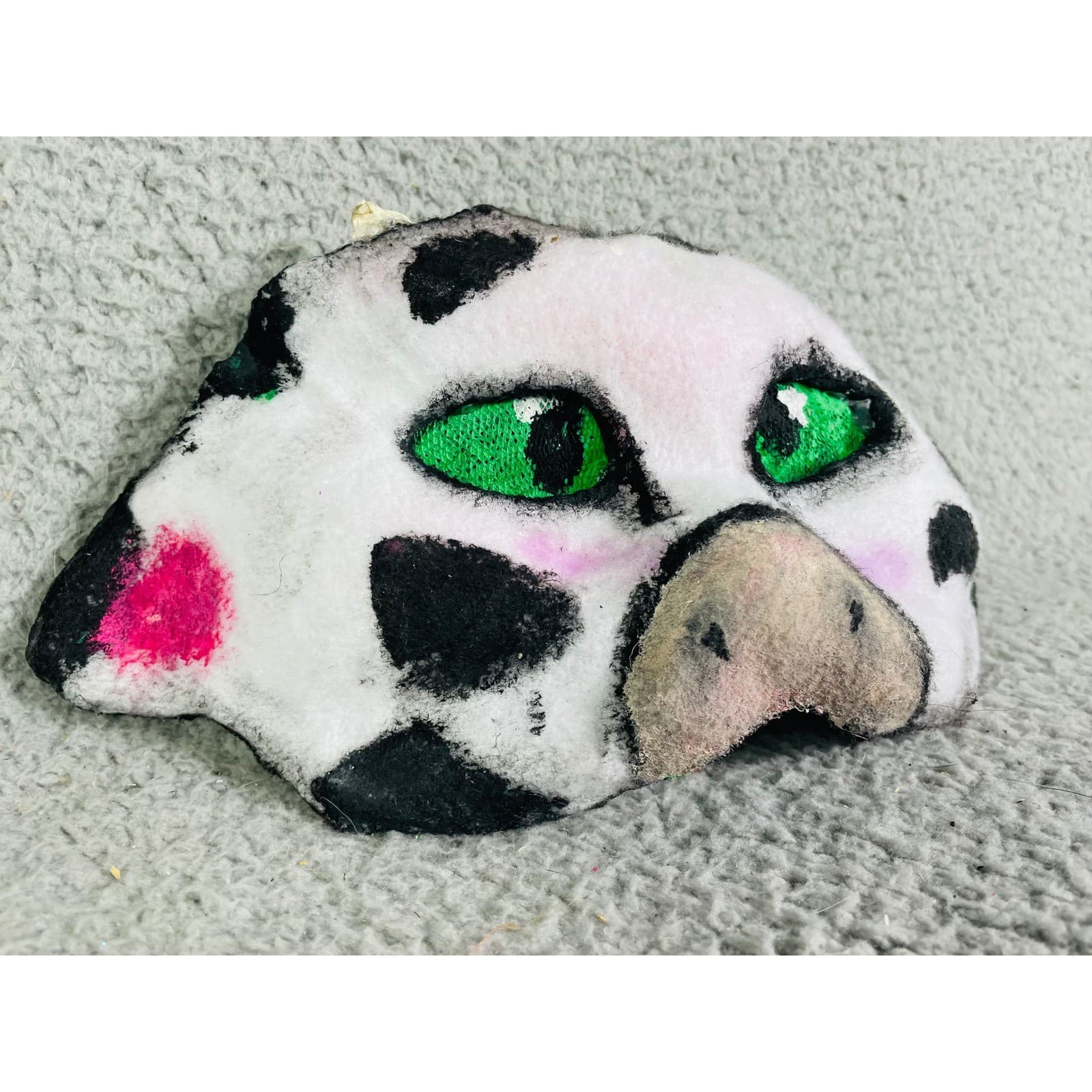 Novelty Cow Mask Costume Cosplay Animal Handmade Decorative Funky Therian - Thumbnail 3