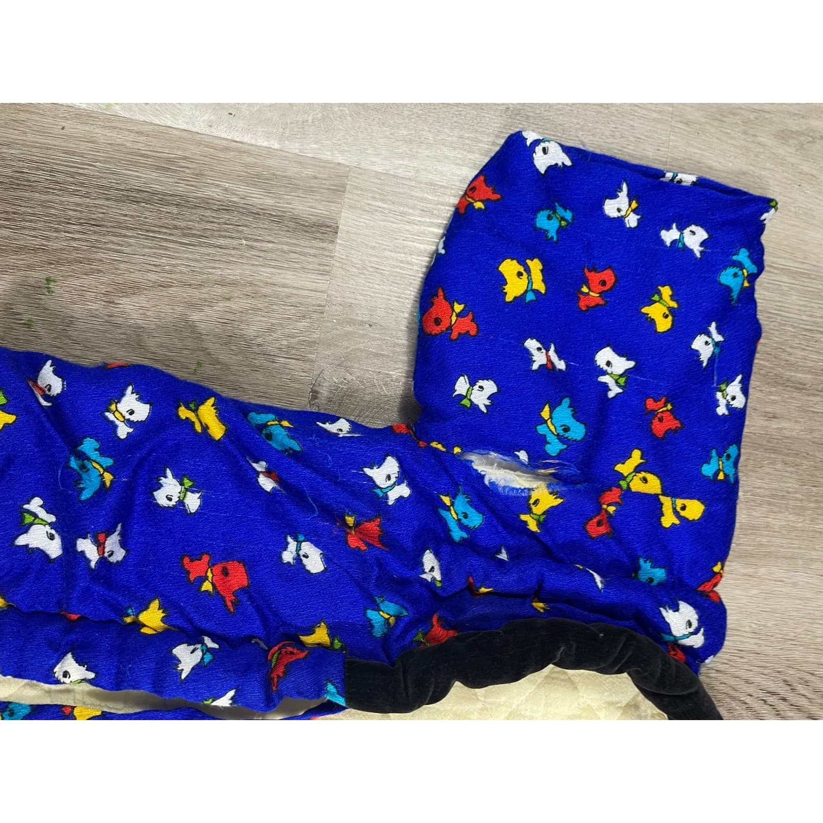 Vintage Kids Kimono Robe Blue Dog Print Chinese Style Child Small - Thumbnail 7