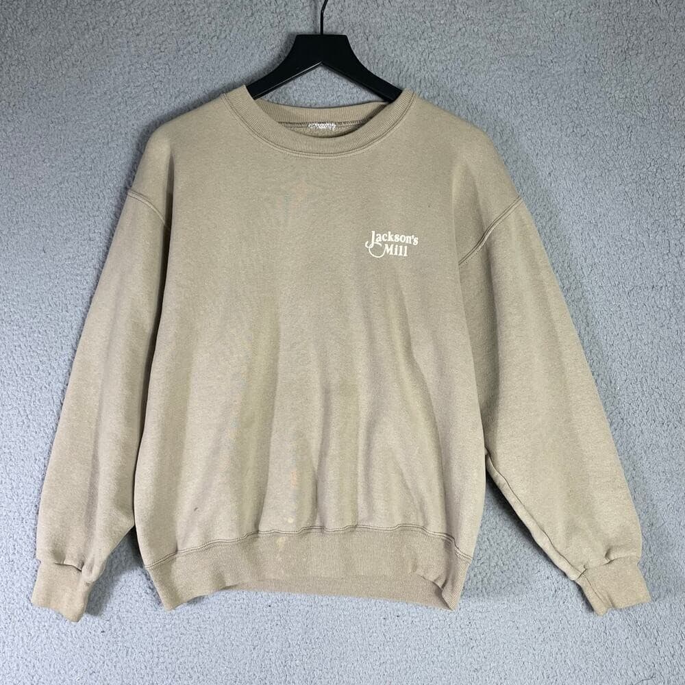 Vintage Jackson's Mill Sweatshirt Beige Adult Medium Historic Print USA - Thumbnail 6