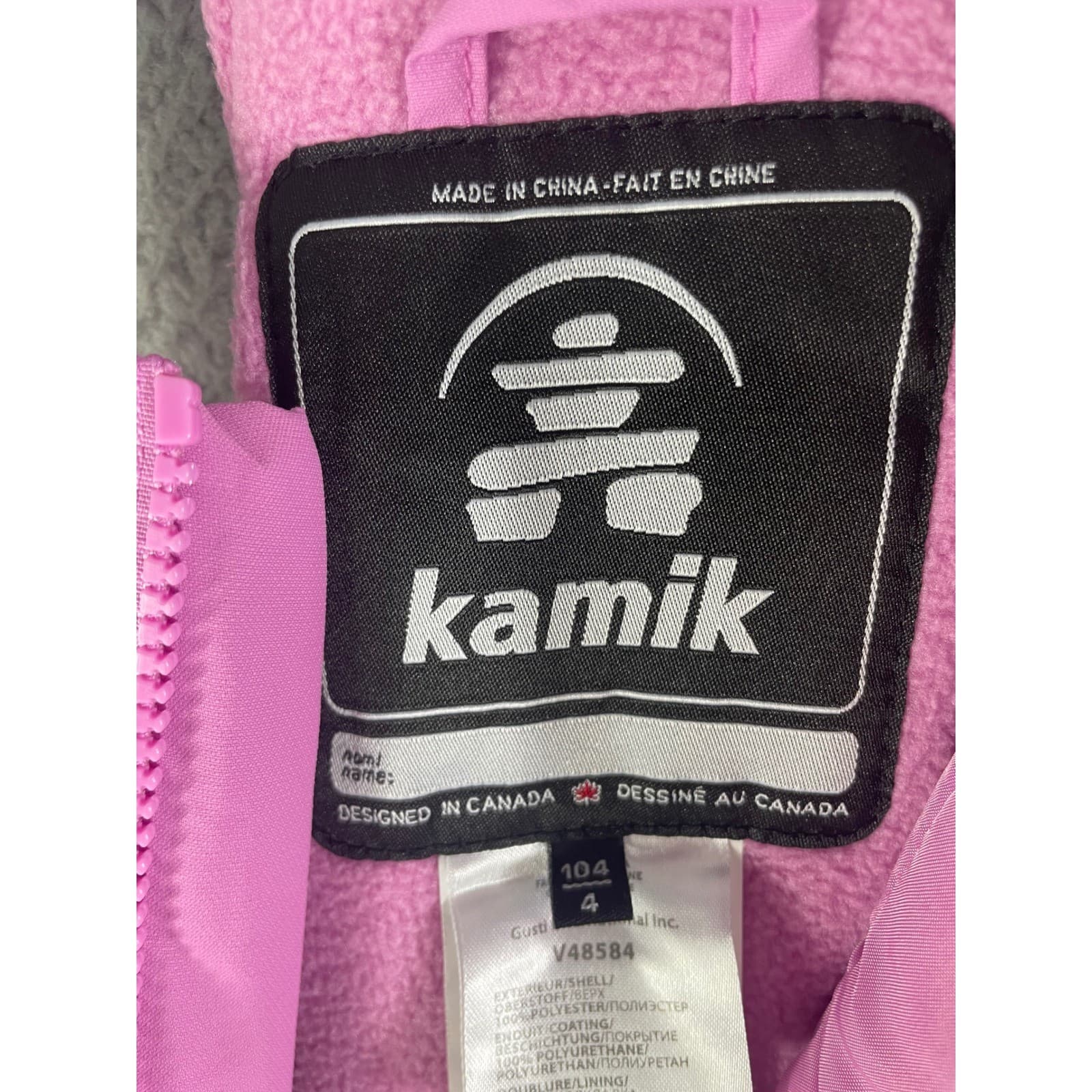 Kamik Kids Snow Bibs Size 4 Pink Insulated Ski Snow Pants Adjustable Straps - Thumbnail 3