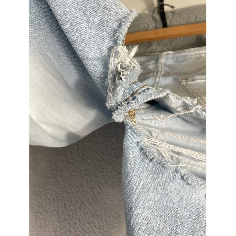 Aphrodite Women's Distressed Flare Jeans Size 9 Light Wash Denim Bell Bottom - Thumbnail 12