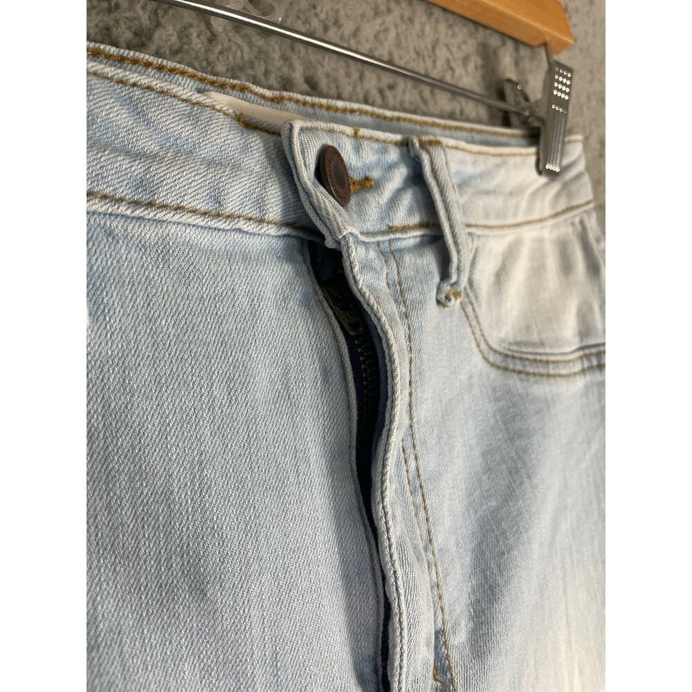 Aphrodite Women's Distressed Flare Jeans Size 9 Light Wash Denim Bell Bottom - Thumbnail 10