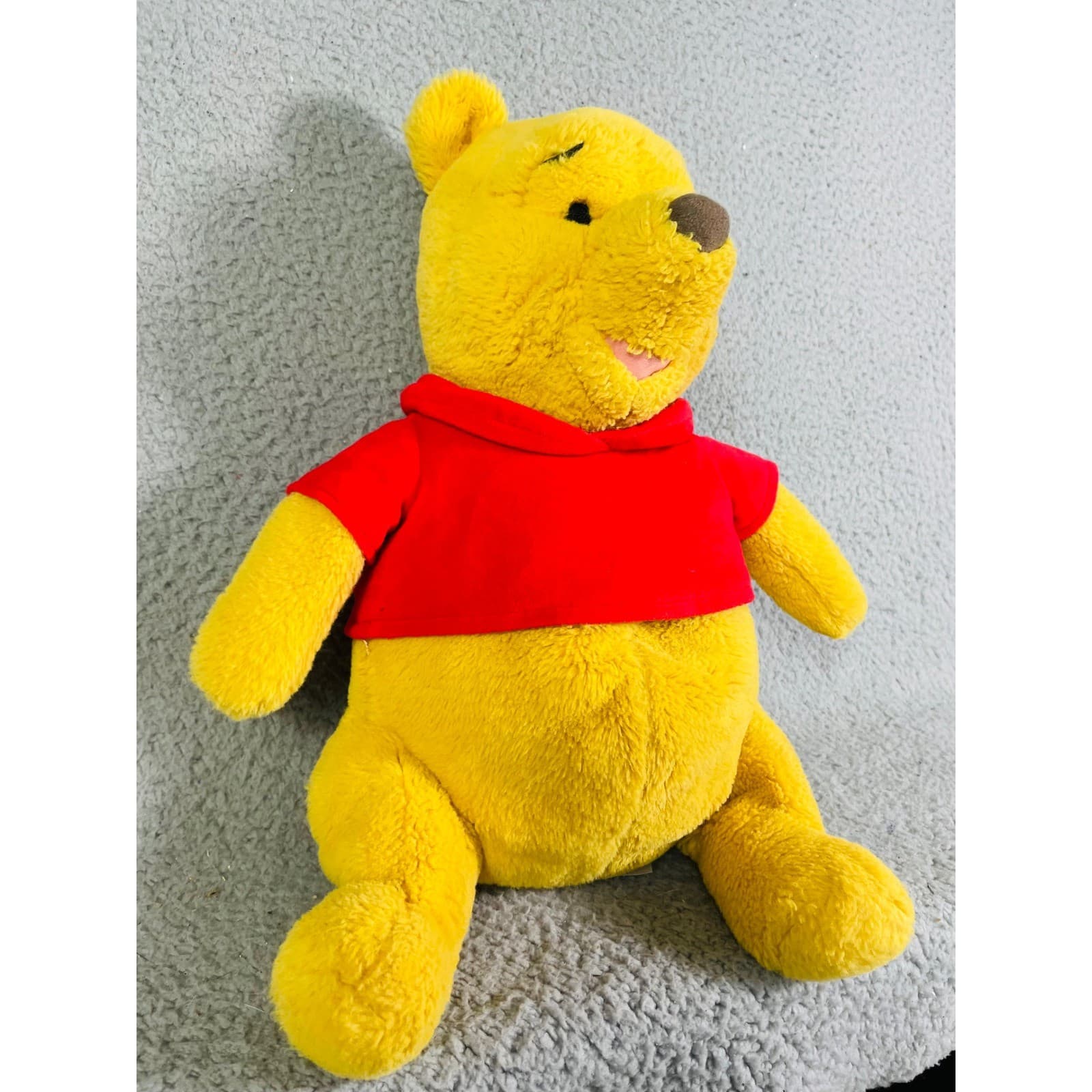 Disney Winnie the Pooh Plush Doll Stuffed Animal Yellow Red Shirt Gift Toy - Thumbnail 4
