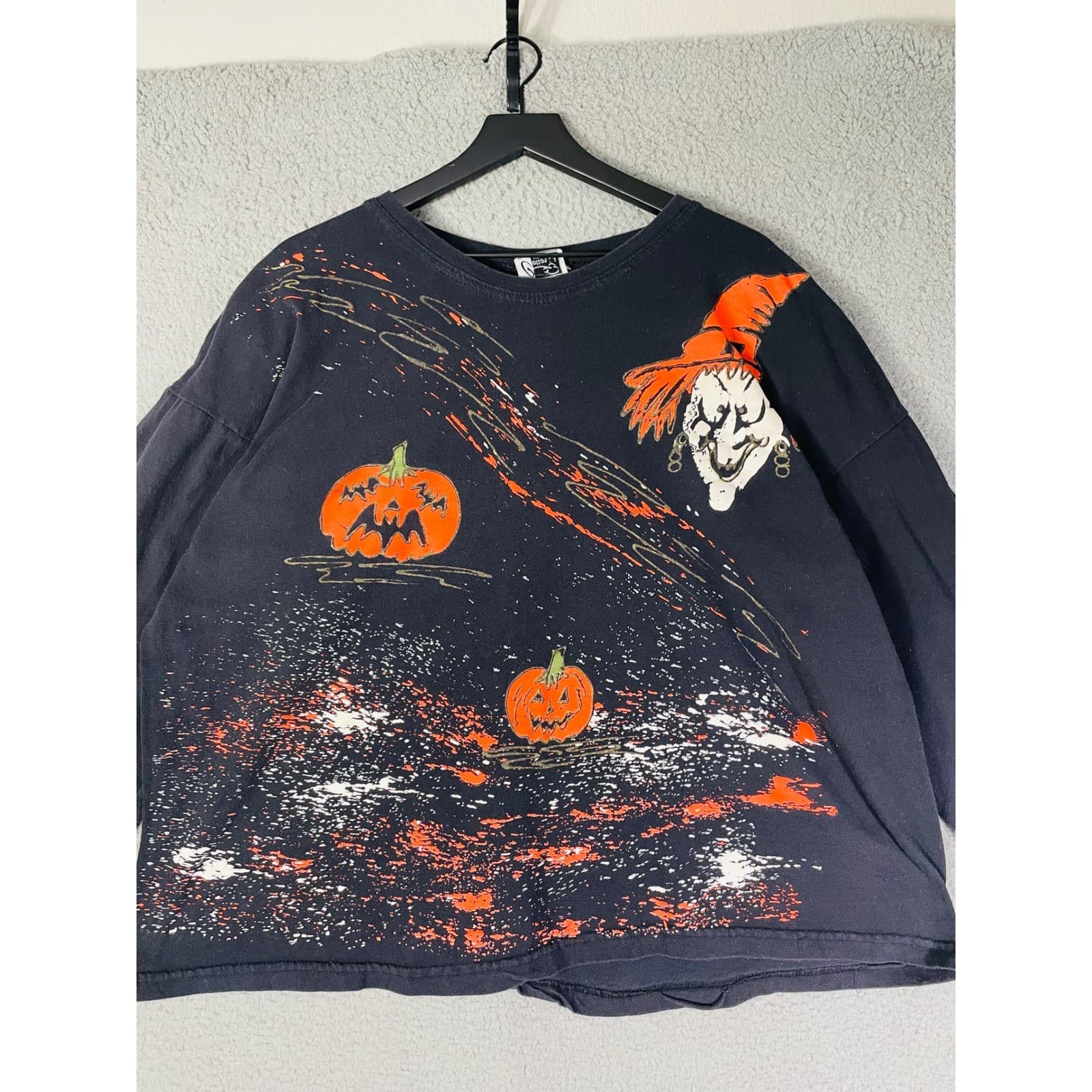 Vintage Cotton LA Halloween Graphic Sweatshirt Pumpkins Scarecrow Made USA XL - Thumbnail 3