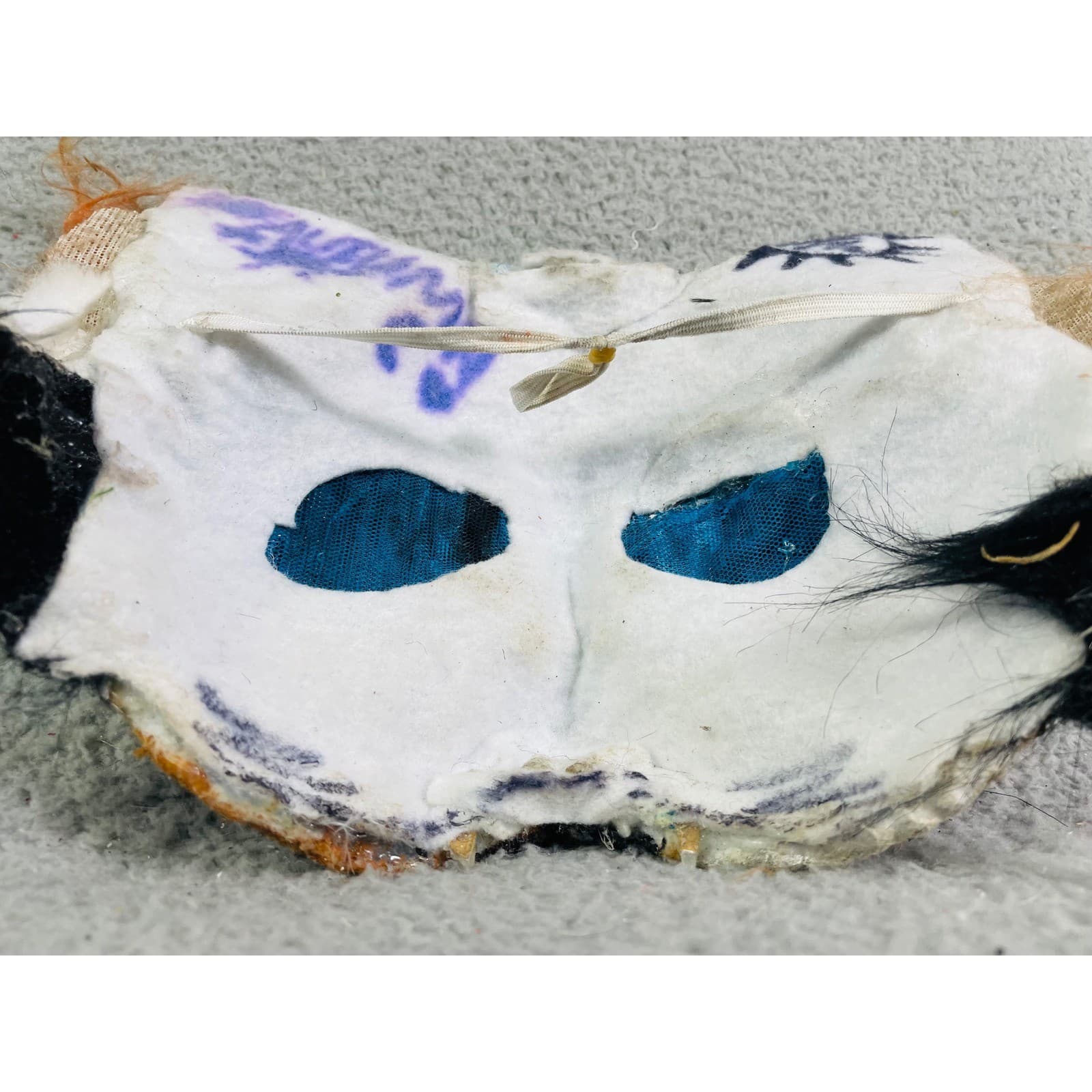 Calico Cat Mask Costume Cosplay Halloween Animal Faux Fur Therian Handmade - Thumbnail 8