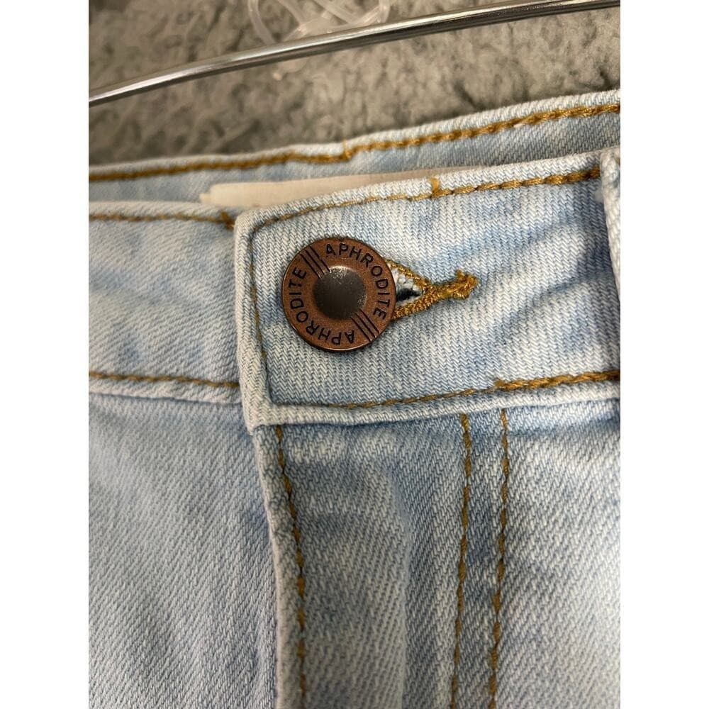 Aphrodite Women's Distressed Flare Jeans Size 9 Light Wash Denim Bell Bottom - Thumbnail 11