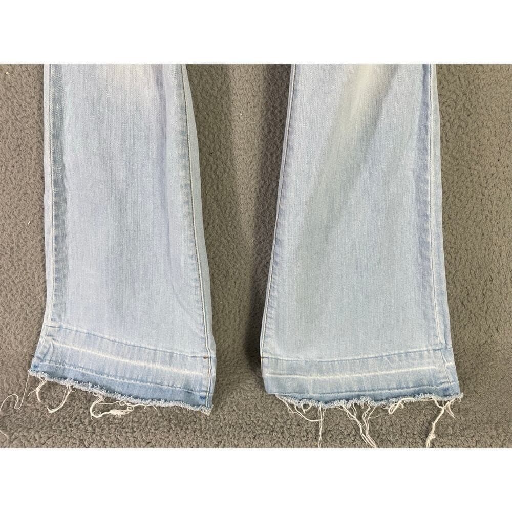 Aphrodite Women's Distressed Flare Jeans Size 9 Light Wash Denim Bell Bottom - Thumbnail 9