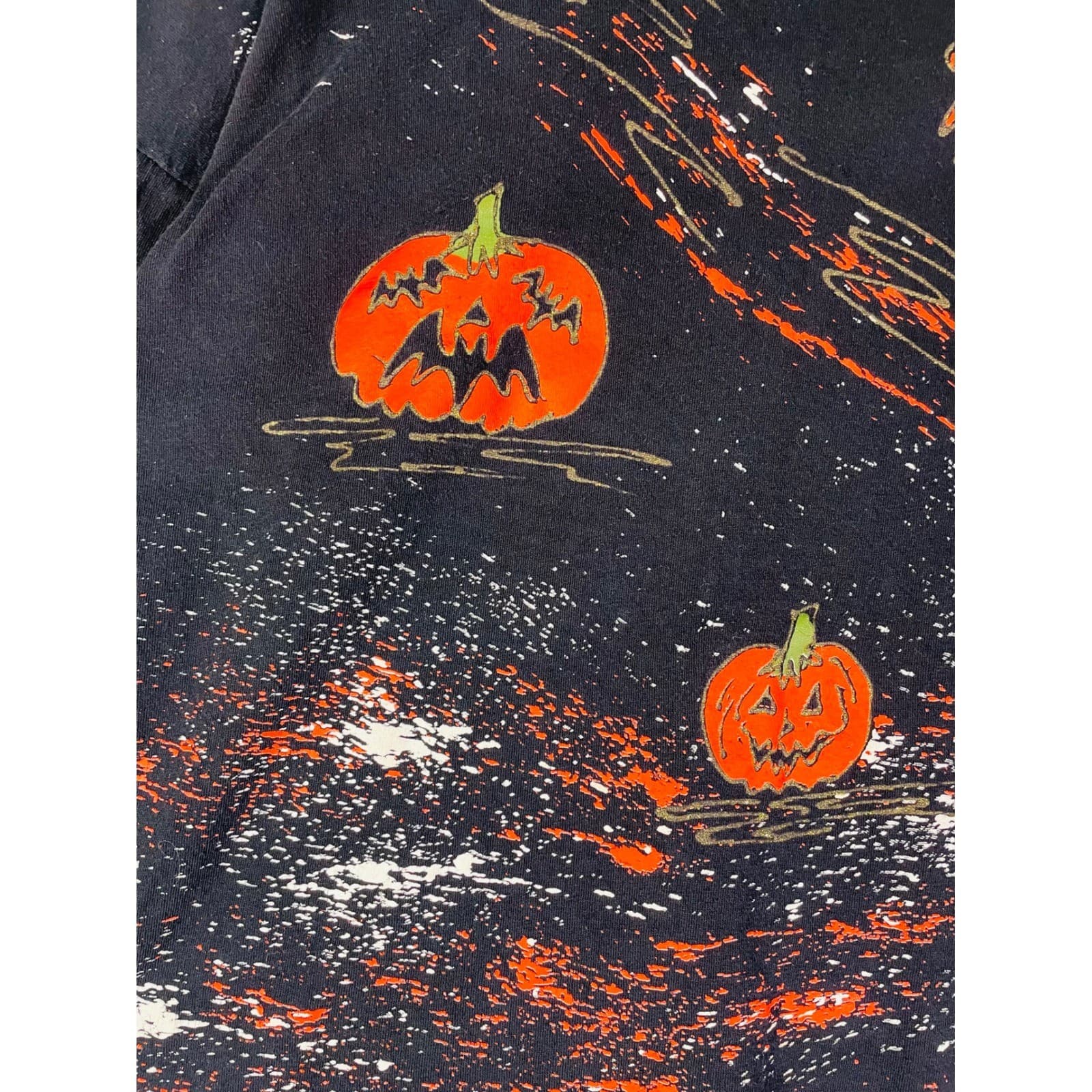 Vintage Cotton LA Halloween Graphic Sweatshirt Pumpkins Scarecrow Made USA XL - Thumbnail 4