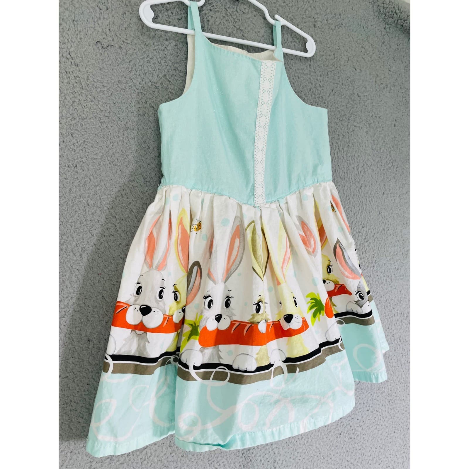 Handmade Easter Bunny Rabbit Dress Girls Size 7 Spring Holiday Cute Boutique - Thumbnail 5