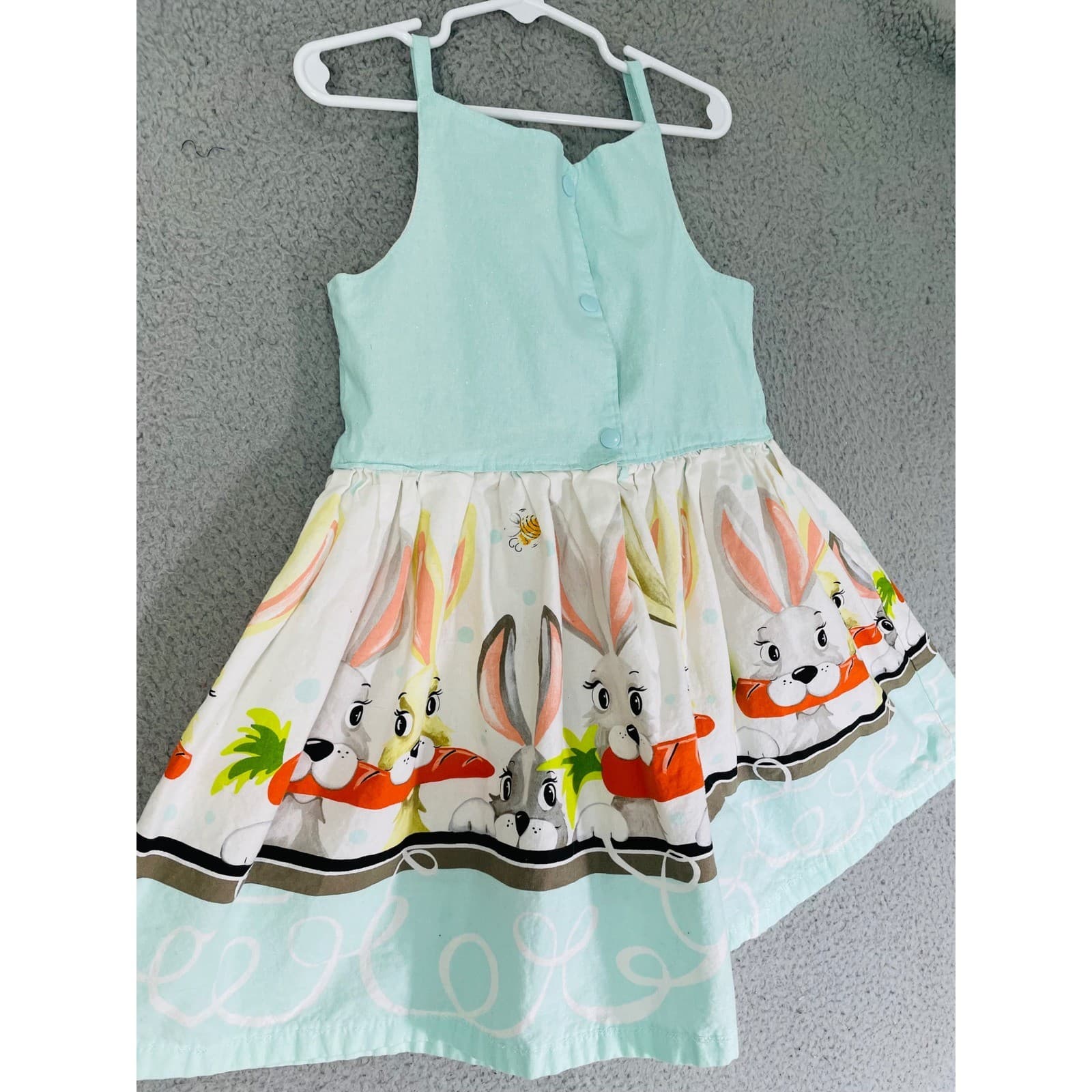 Handmade Easter Bunny Rabbit Dress Girls Size 7 Spring Holiday Cute Boutique - Thumbnail 10