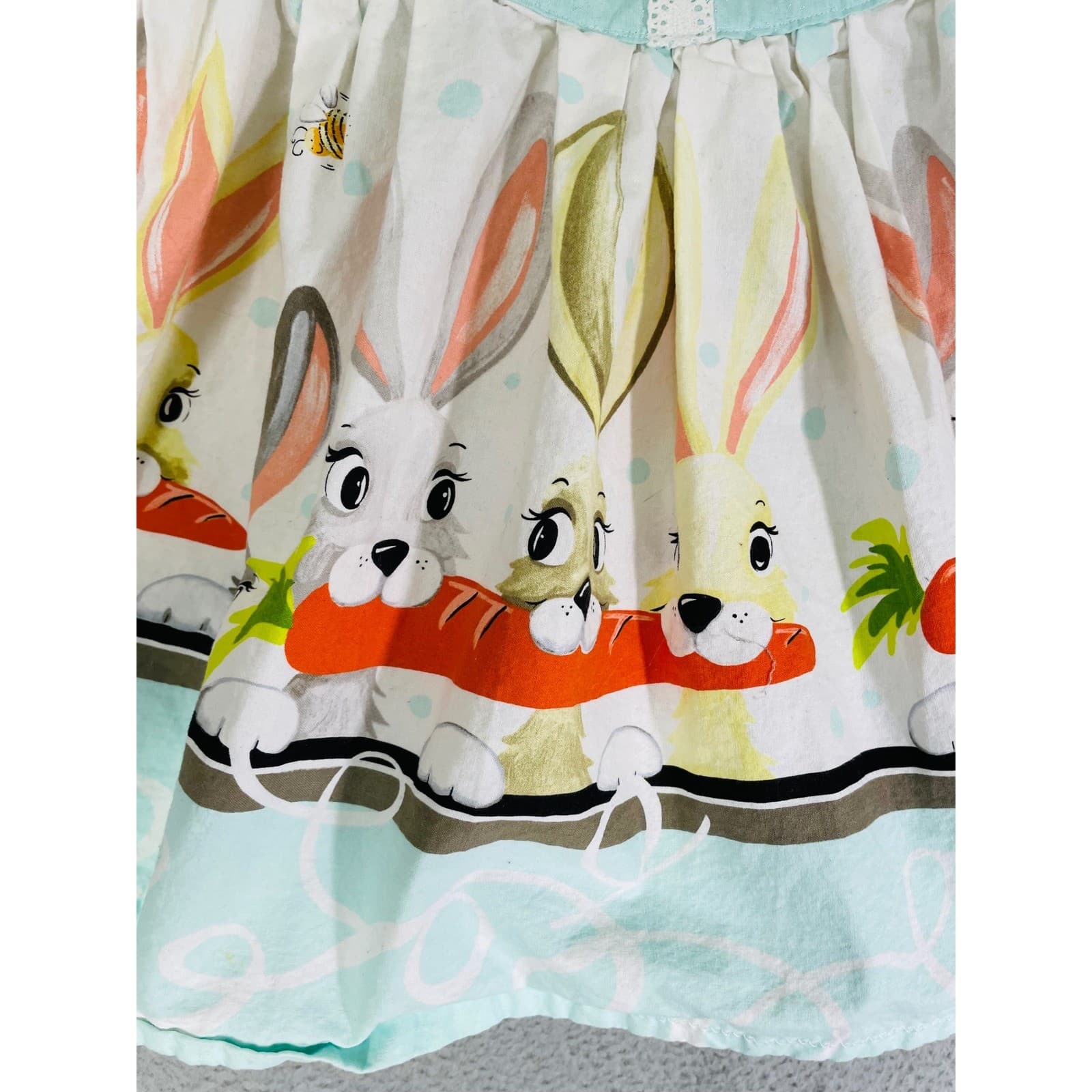 Handmade Easter Bunny Rabbit Dress Girls Size 7 Spring Holiday Cute Boutique - Thumbnail 6