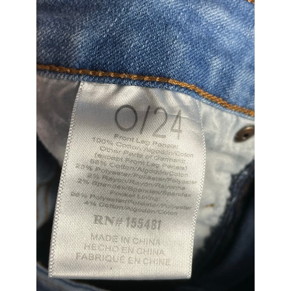 Simple Society Womens 0/24 Light Wash Distressed Straight Jeans Raw Hem Denim - Thumbnail 9