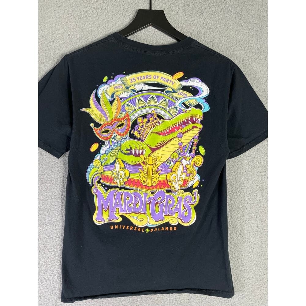 Universal Studios Mardi Gras 25 Years Graphic T-Shirt Black Small Theme Park - Thumbnail 5