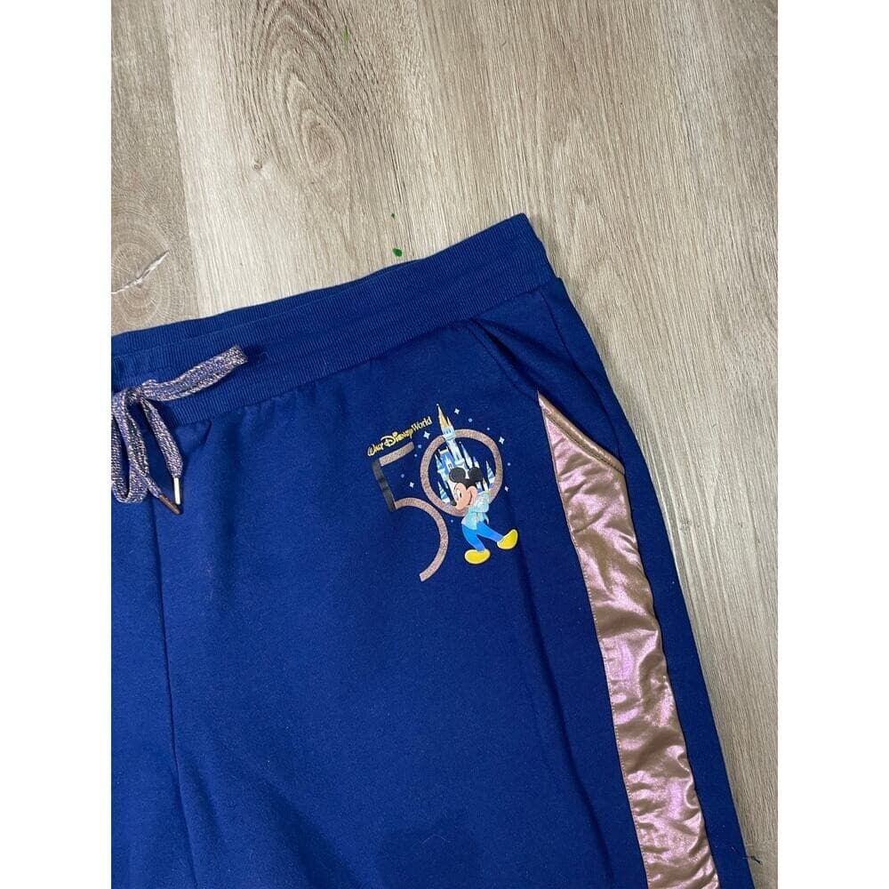 Walt Disney World 50th Anniversary Mickey Jogger Pants 2X Blue Earidescent WDW - Thumbnail 3