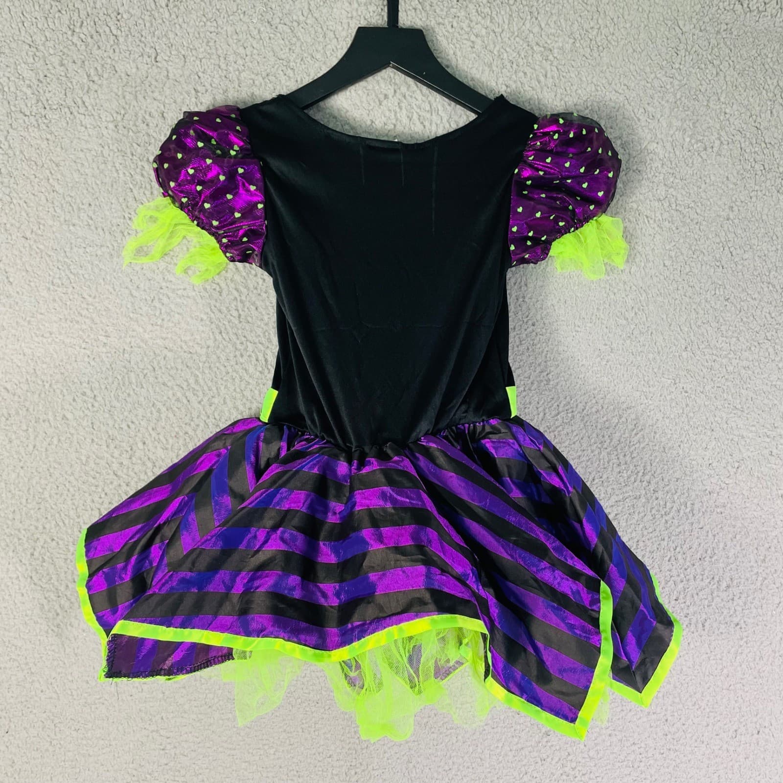 Girls Witch Costume Size 6 6X Purple Green Tutu Dress Halloween Heart Belt - Thumbnail 10