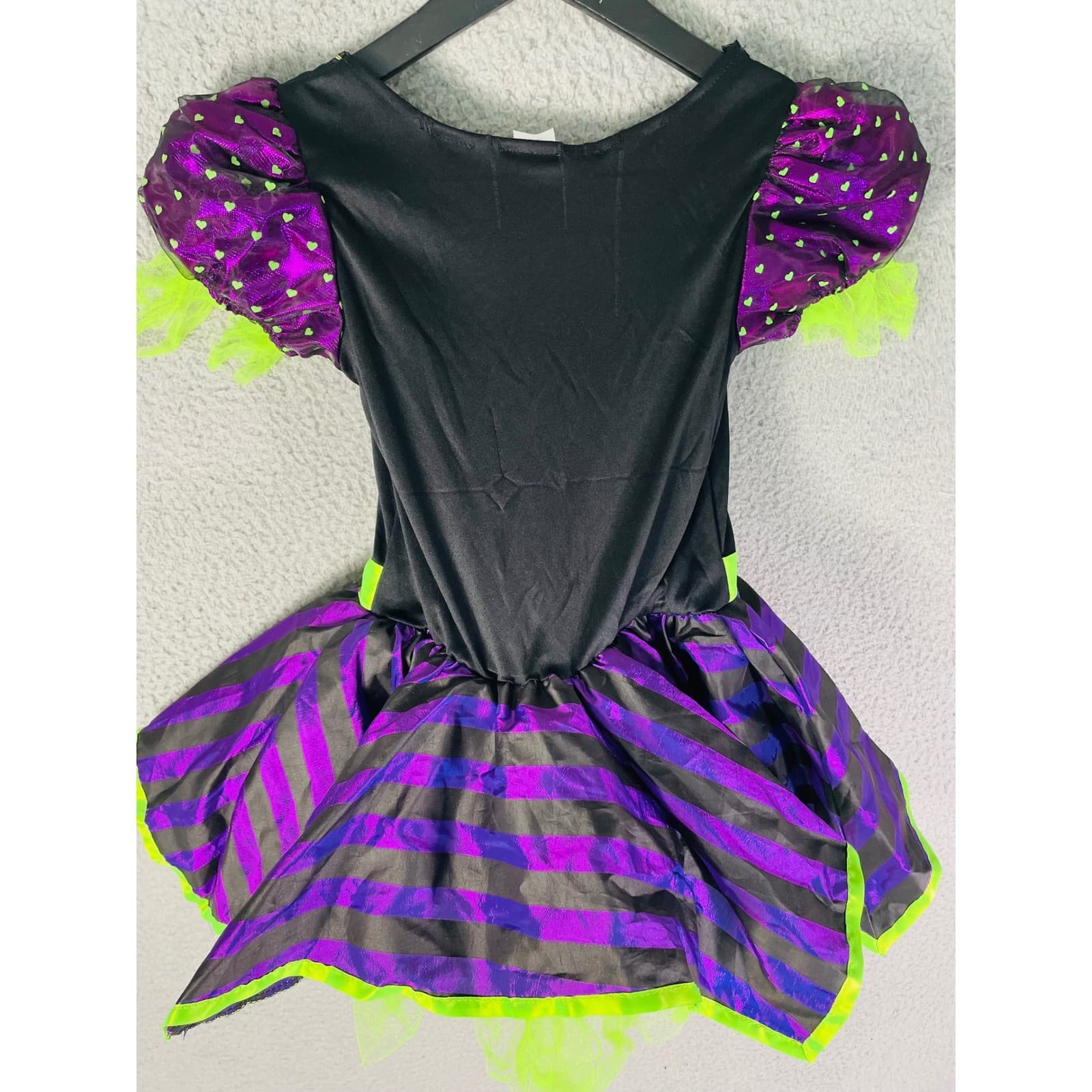 Girls Witch Costume Size 6 6X Purple Green Tutu Dress Halloween Heart Belt - Thumbnail 11