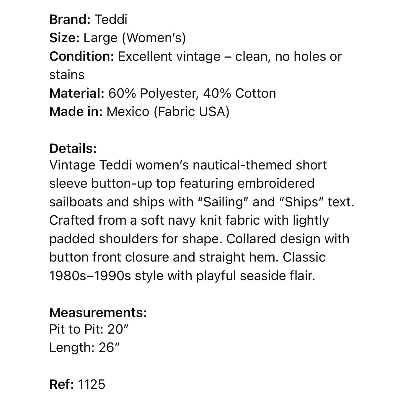 Nautical Sailboat Embroidered Shirt Womens L Navy Coastal Beach Button Top - Thumbnail 2