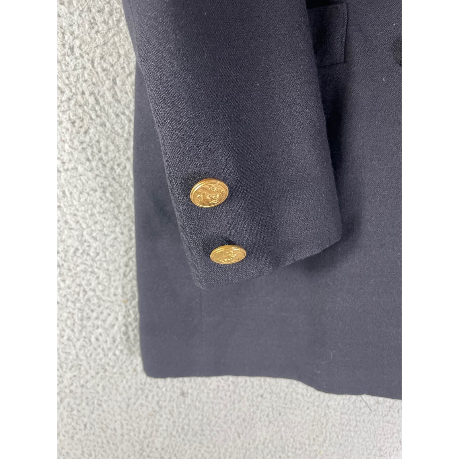 Vintage Womens Navy Wool Golf Club Blazer 36 Crest Patch Gold Button Korea - Thumbnail 14