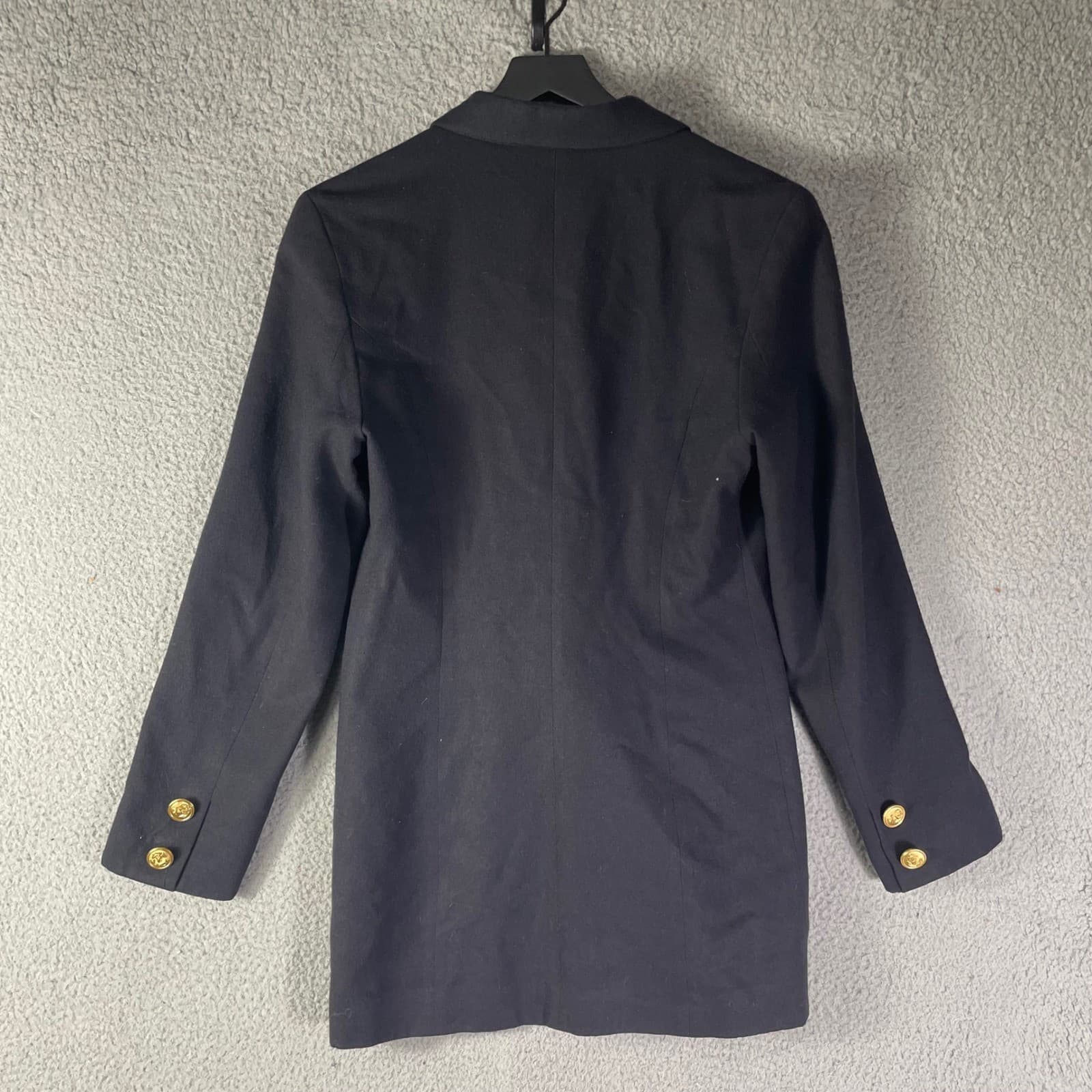 Vintage Womens Navy Wool Golf Club Blazer 36 Crest Patch Gold Button Korea - Thumbnail 8