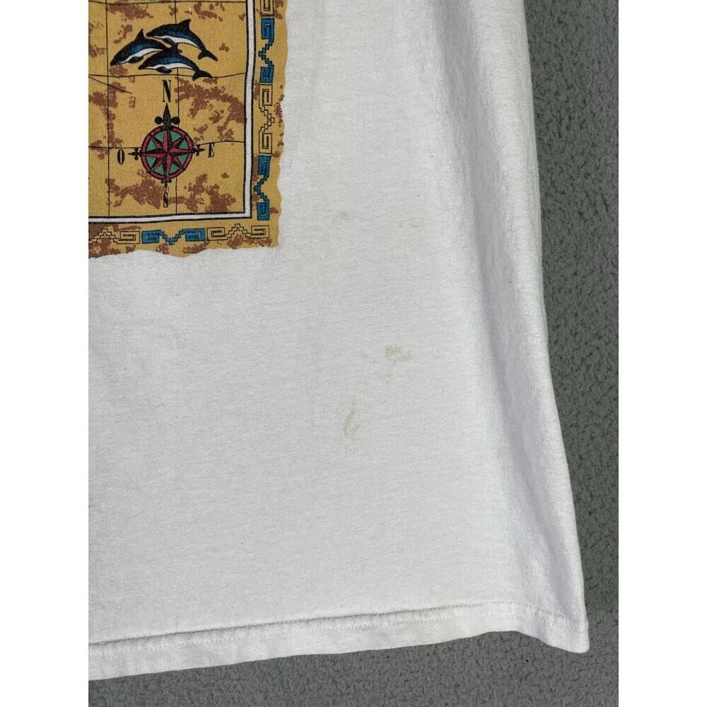 Mexico Map Graphic T Shirt Mens L White Cozumel Cancun Souvenir Travel Tee - Thumbnail 4